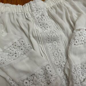 Women’s White Lace Detail Top
